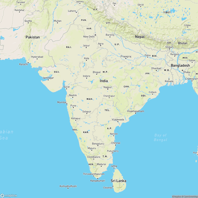 Map for Indian Subcontinent